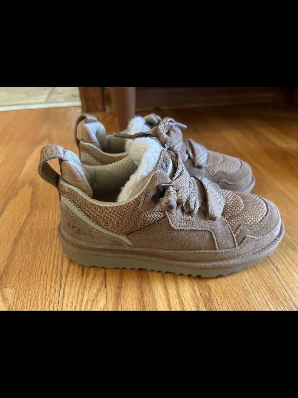 Ugg Kids Brown Suede & Textile Shearling-Lined Sneakers
